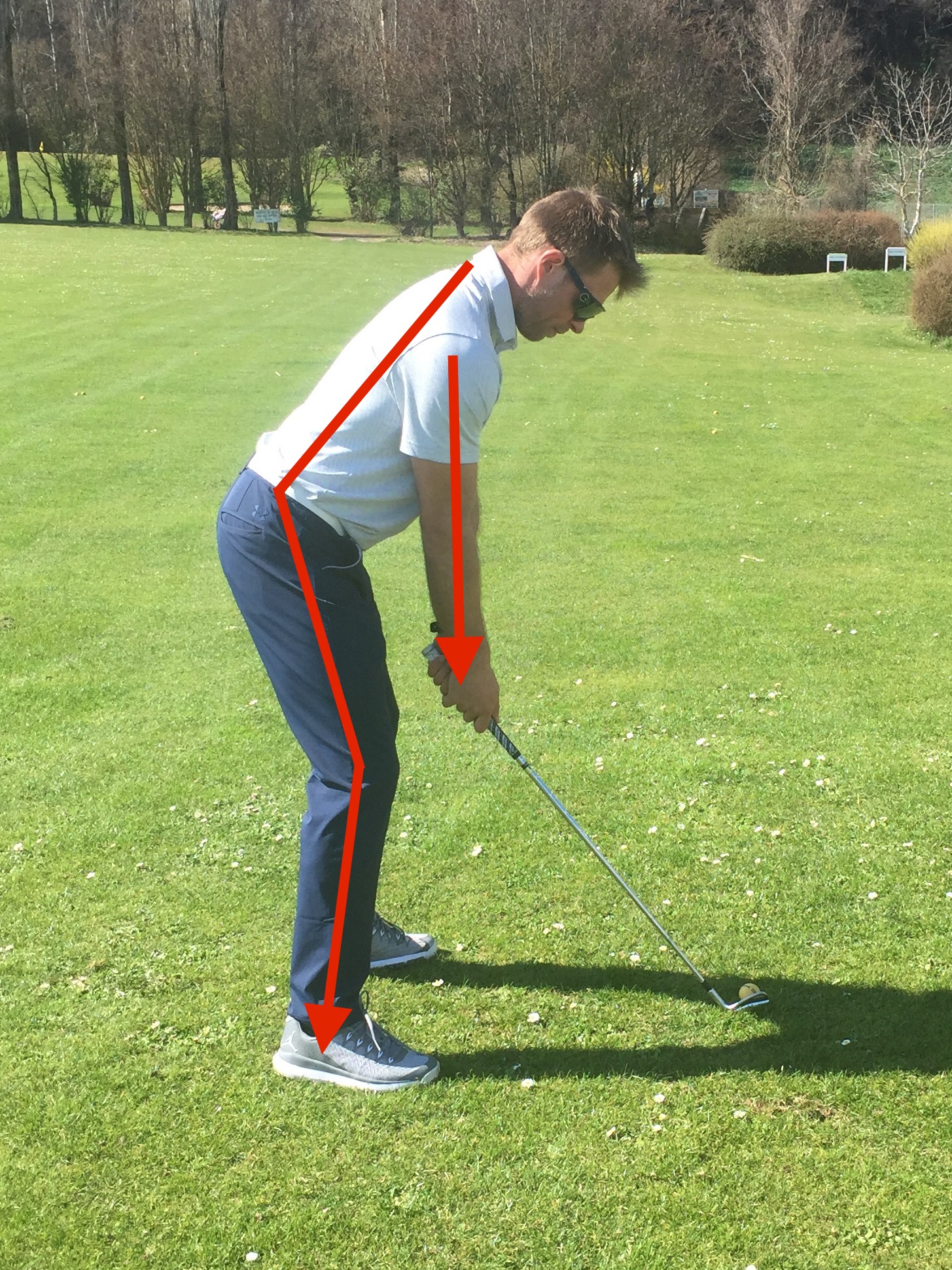 Golf la position à l'impact avec votre club dans le swing de golf. 